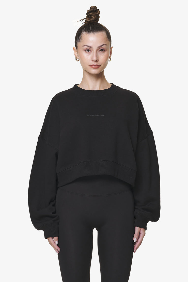 Pegador Londa Cropped Oversized Sweater Black Gum Sonderangebot