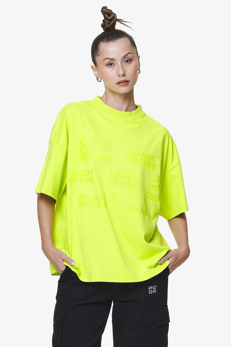 Pegador Groven Heavy Oversized Tee Washed Lime Yellow Großer Ausverkauf