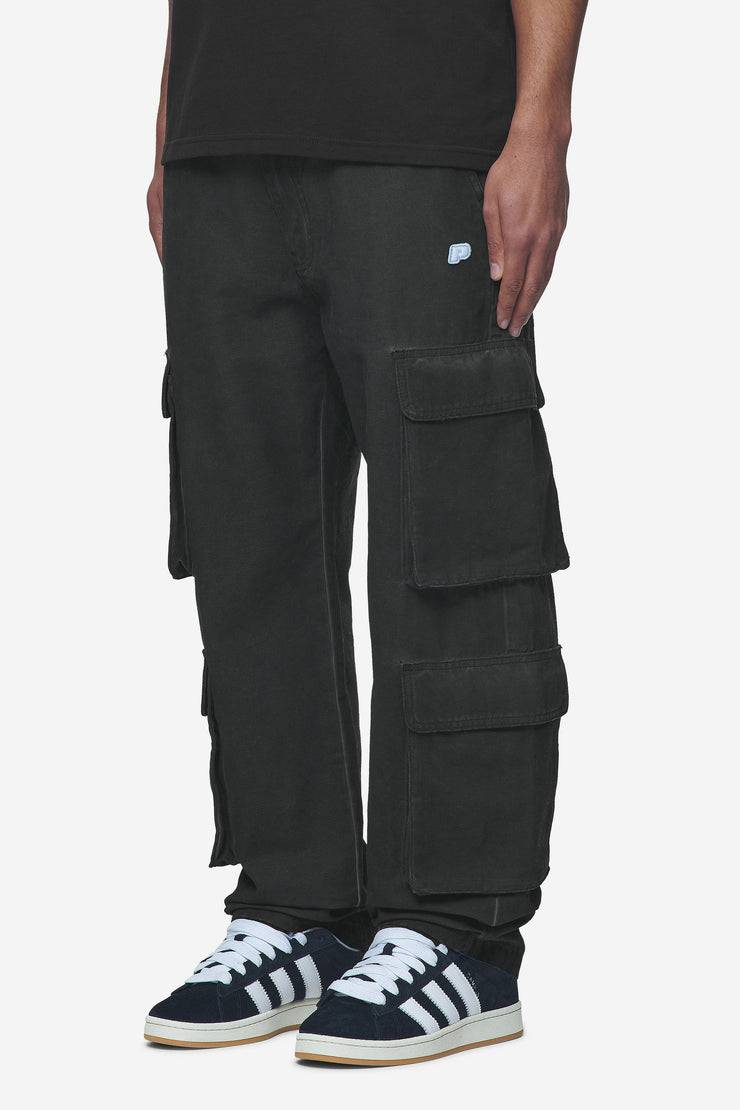 Pegador Preto Wide Cargo Pants Dyed Black Tiefpreis