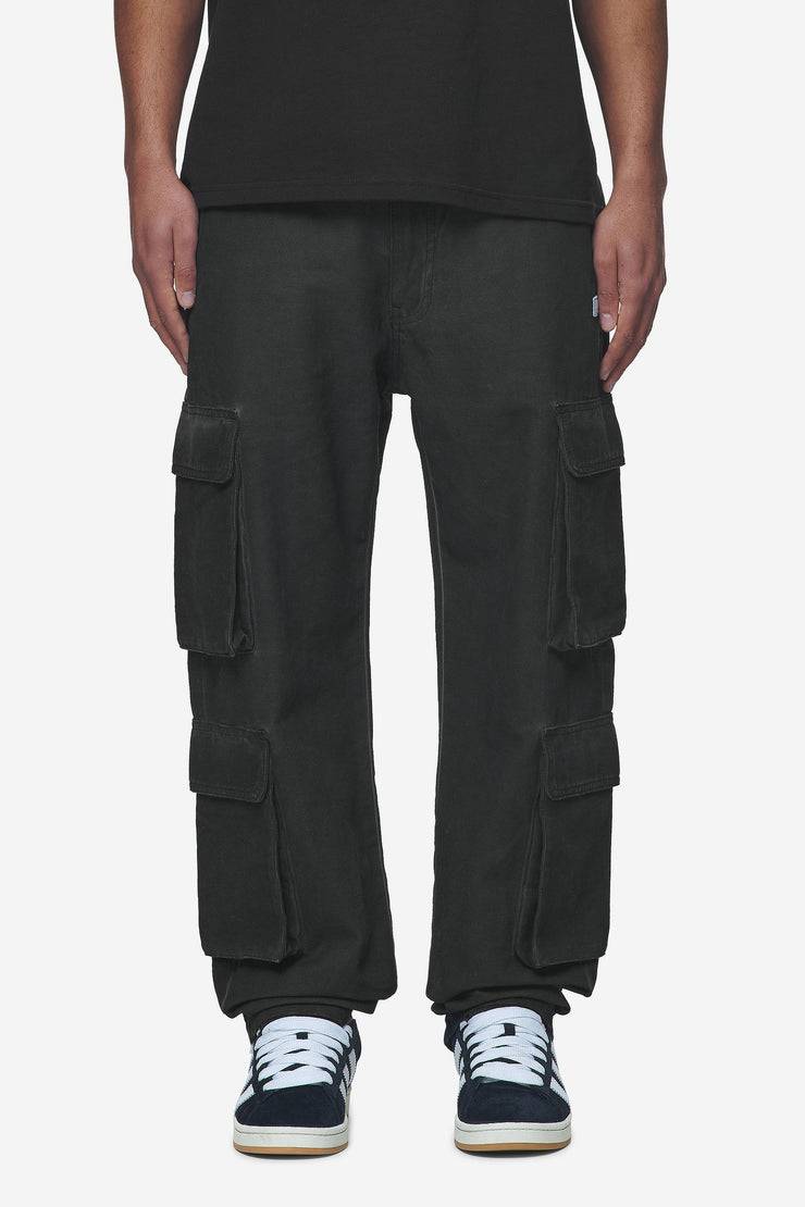 Pegador Preto Wide Cargo Pants Dyed Black Tiefpreis