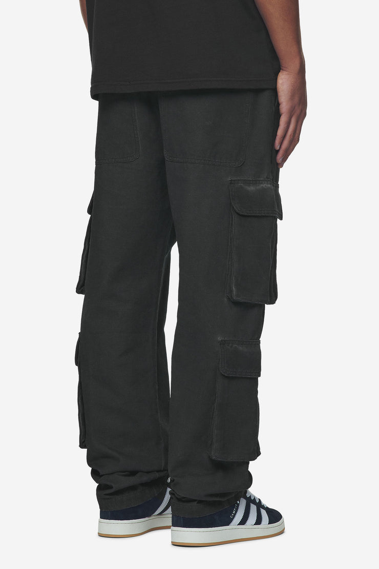 Pegador Preto Wide Cargo Pants Dyed Black Tiefpreis