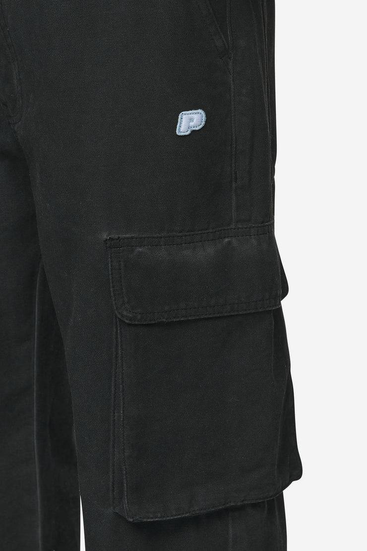 Pegador Preto Wide Cargo Pants Dyed Black Tiefpreis