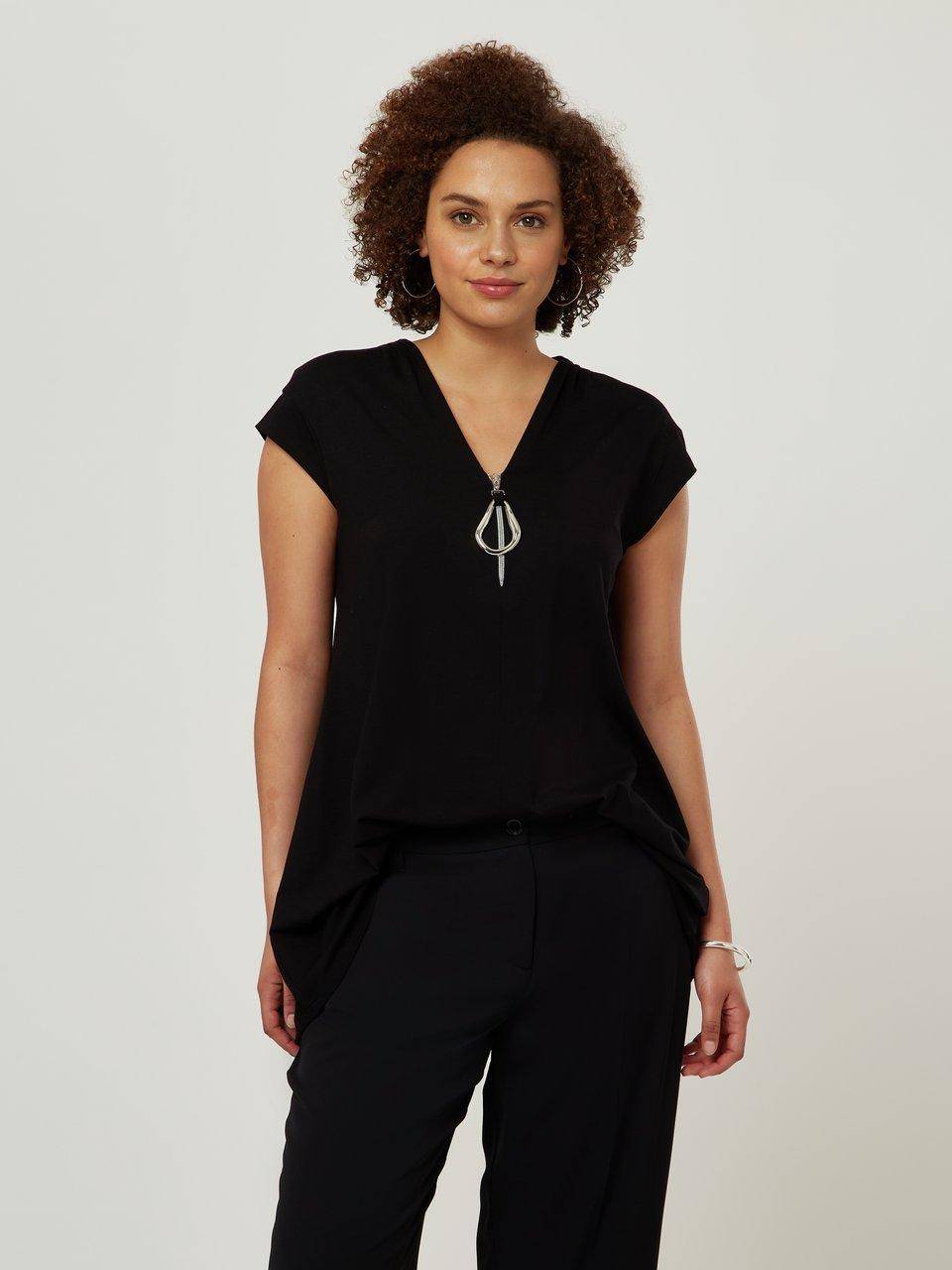 Doris Streich Long-Shirt mit tiefem V-Ausschnitt Fabrikverkauf