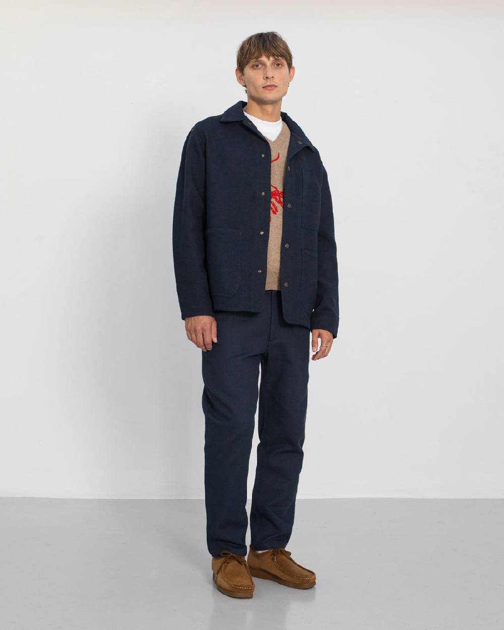 Rotholz Leichte Jacke Waffle Cotton - Blau Limitierter Zeitrabatt