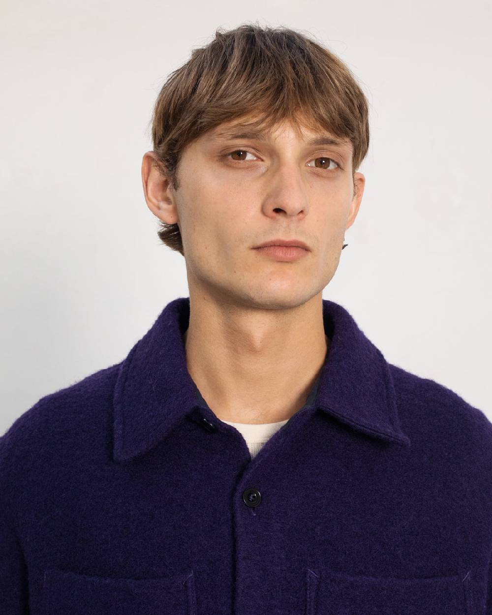 Rotholz Dickes Overshirt Bio Wollmischung - Lila Flash Sale