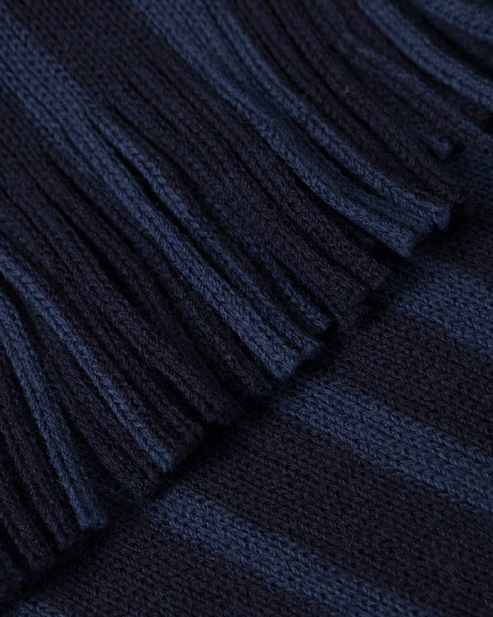 Rotholz Gestrickter Schal Merinowolle - Blau Gestreift Online Shopping