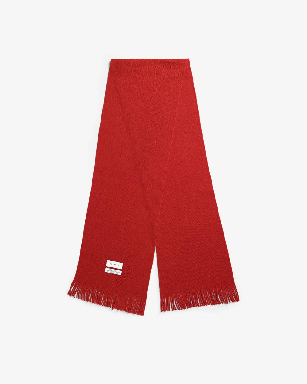 Rotholz Gestrickter Schal Merinowolle - Rot