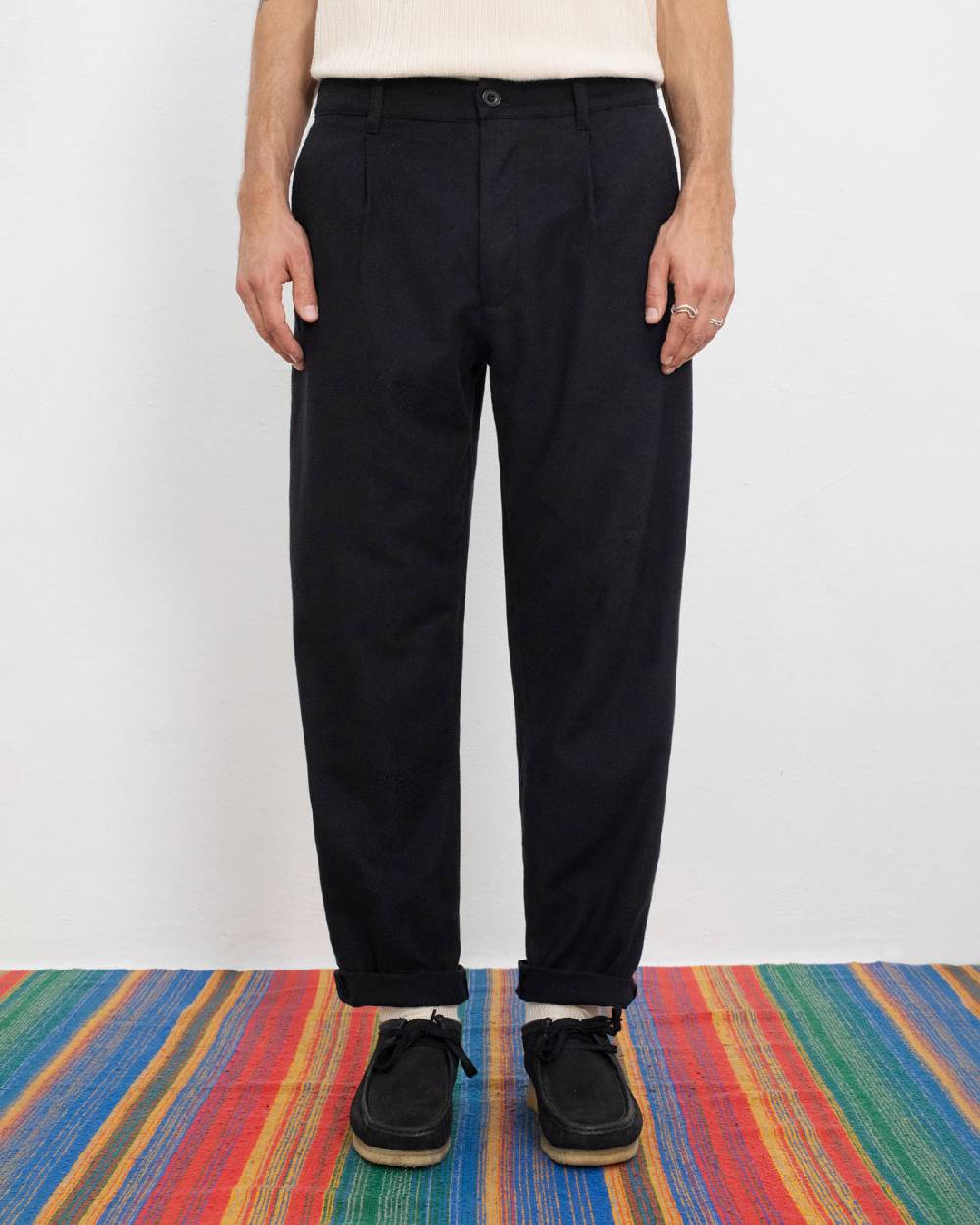 Rotholz Everyday Flanell Hose Bio Baumwolle - Schwarz Neueste Mode