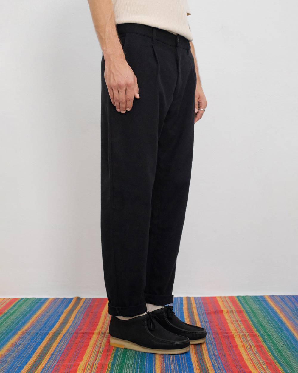 Rotholz Everyday Flanell Hose Bio Baumwolle - Schwarz Neueste Mode
