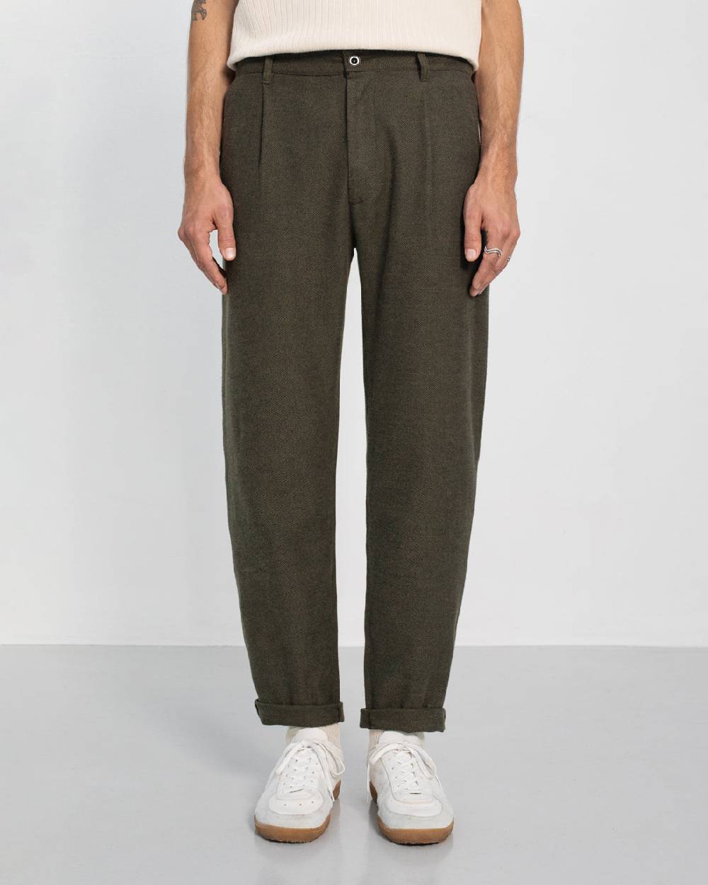 Rotholz Everyday Flanell Hose Bio Baumwolle - Grün Online Outlet