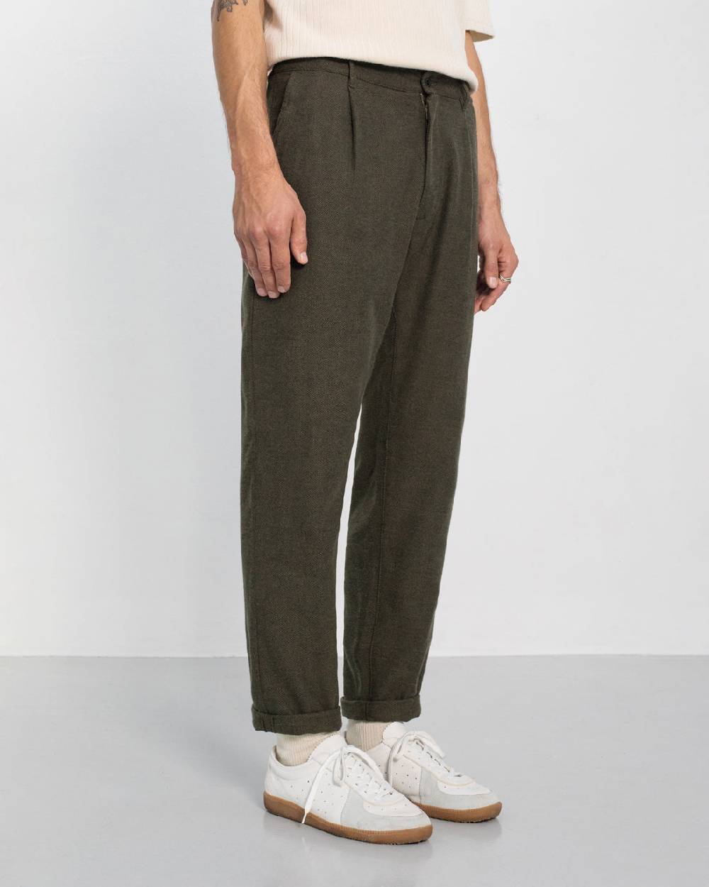Rotholz Everyday Flanell Hose Bio Baumwolle - Grün Online Outlet