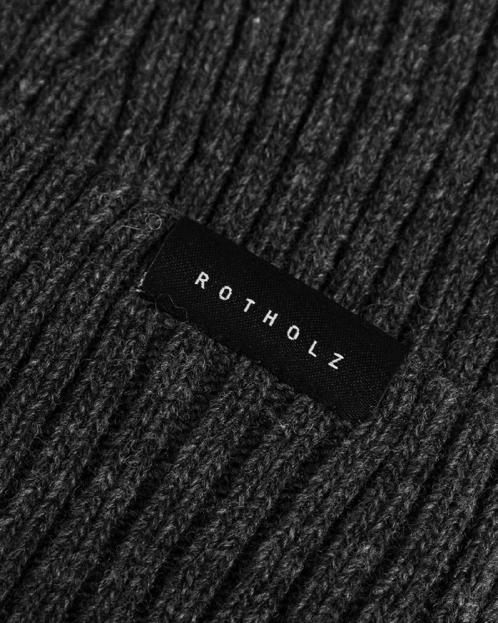 Rotholz Klassische Mütze Wollmix Ripp - Anthrazit Bestseller