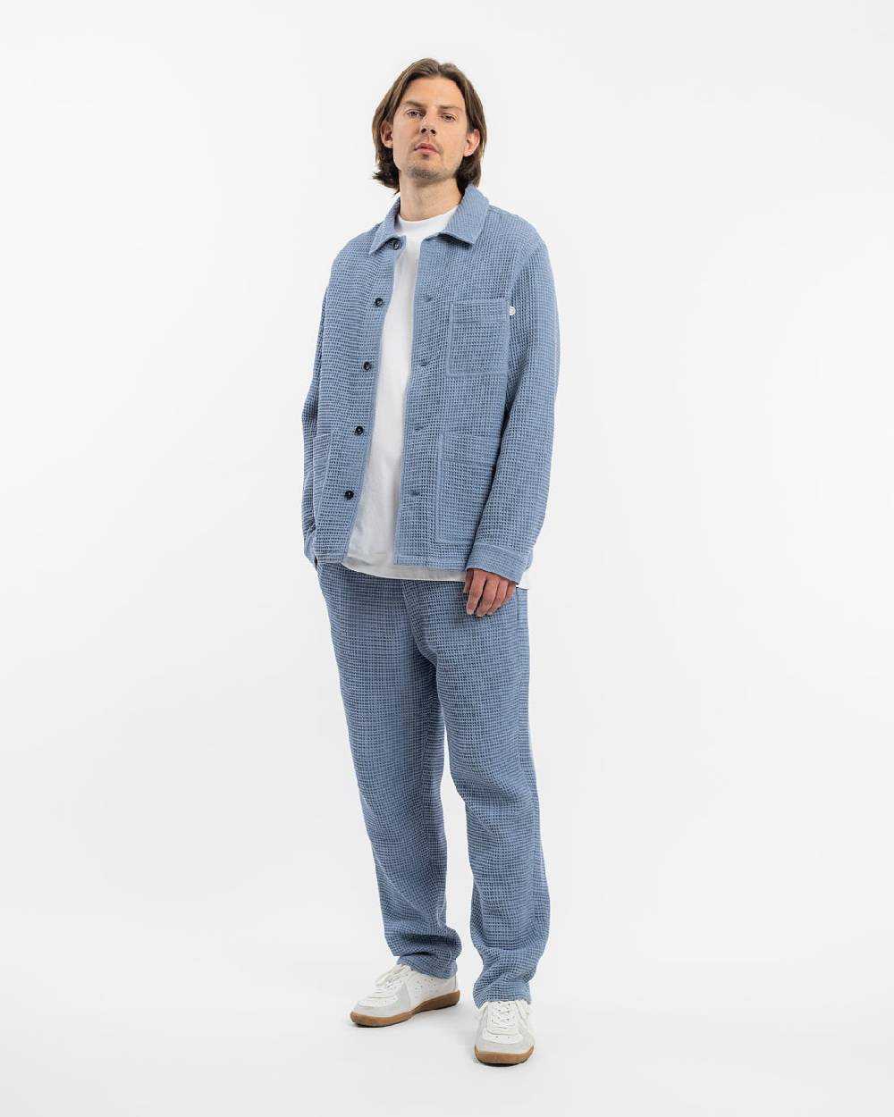Rotholz Workwear Jacke Waffle Cotton - Hellblau VIP-Rabatte