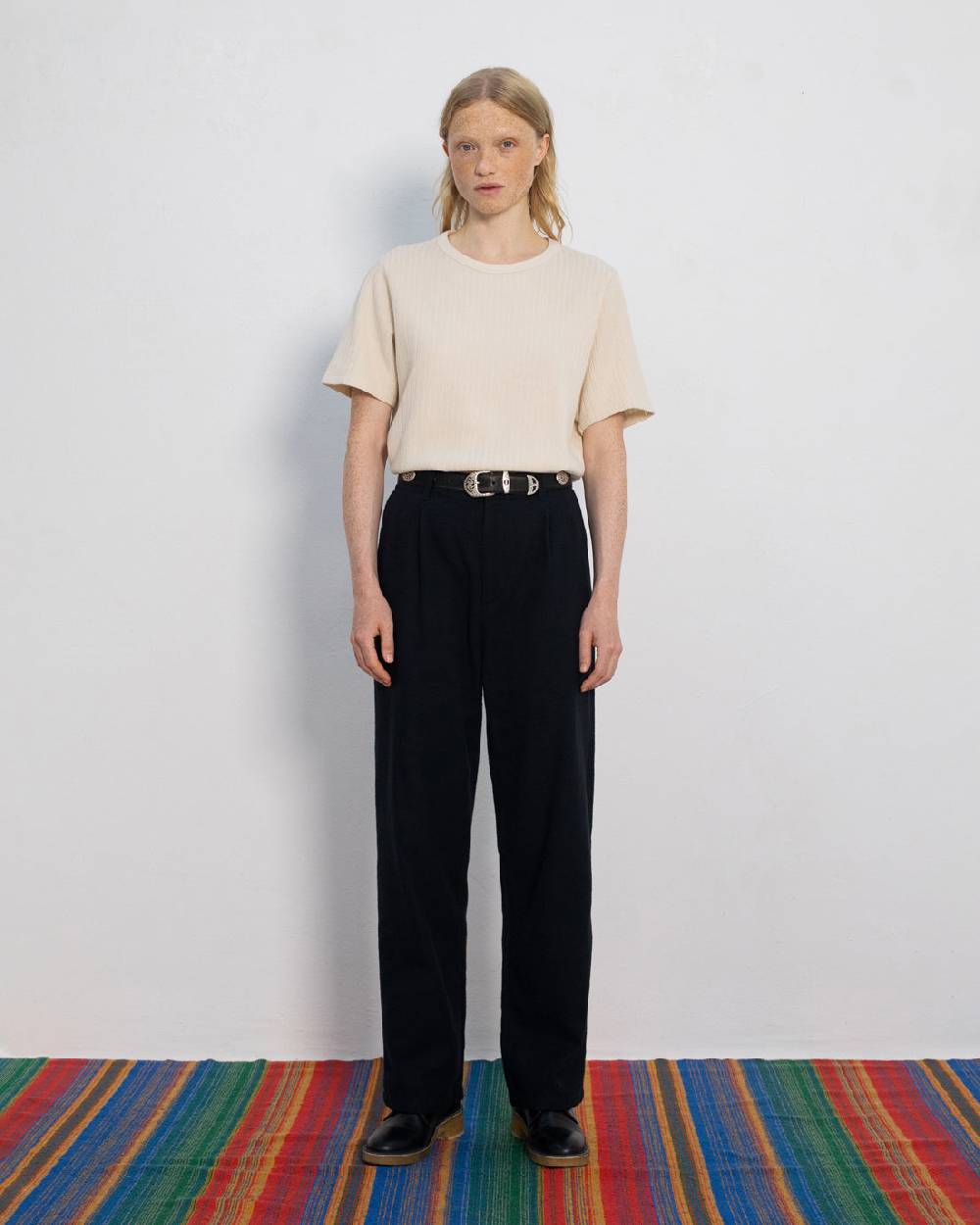 Rotholz High Waist Flanell Hose Bio Baumwolle - Schwarz Neueste Stile
