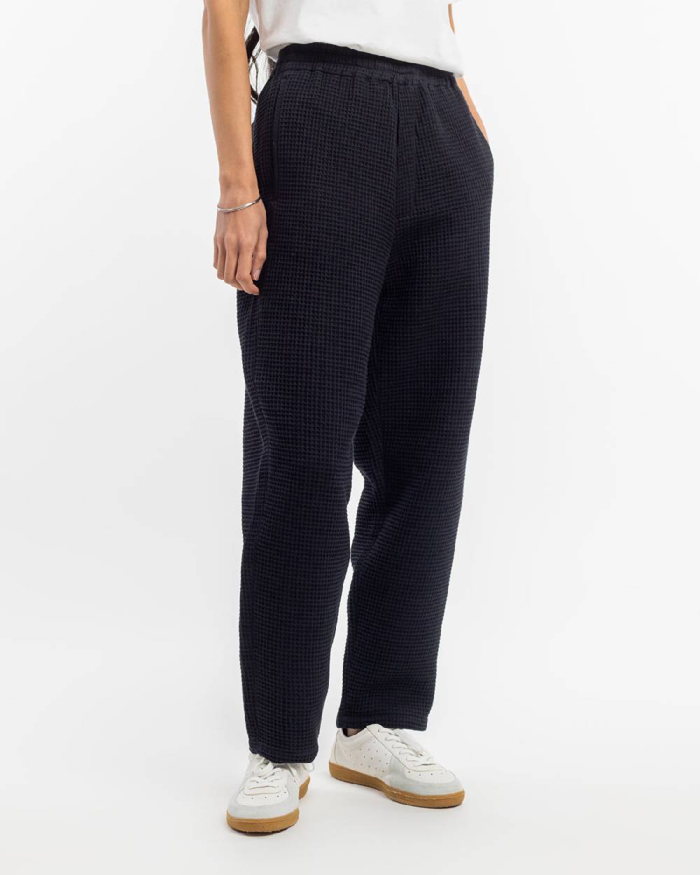 Rotholz Weite Hose Waffle Cotton - Schwarz Bis zu 50% Rabatt