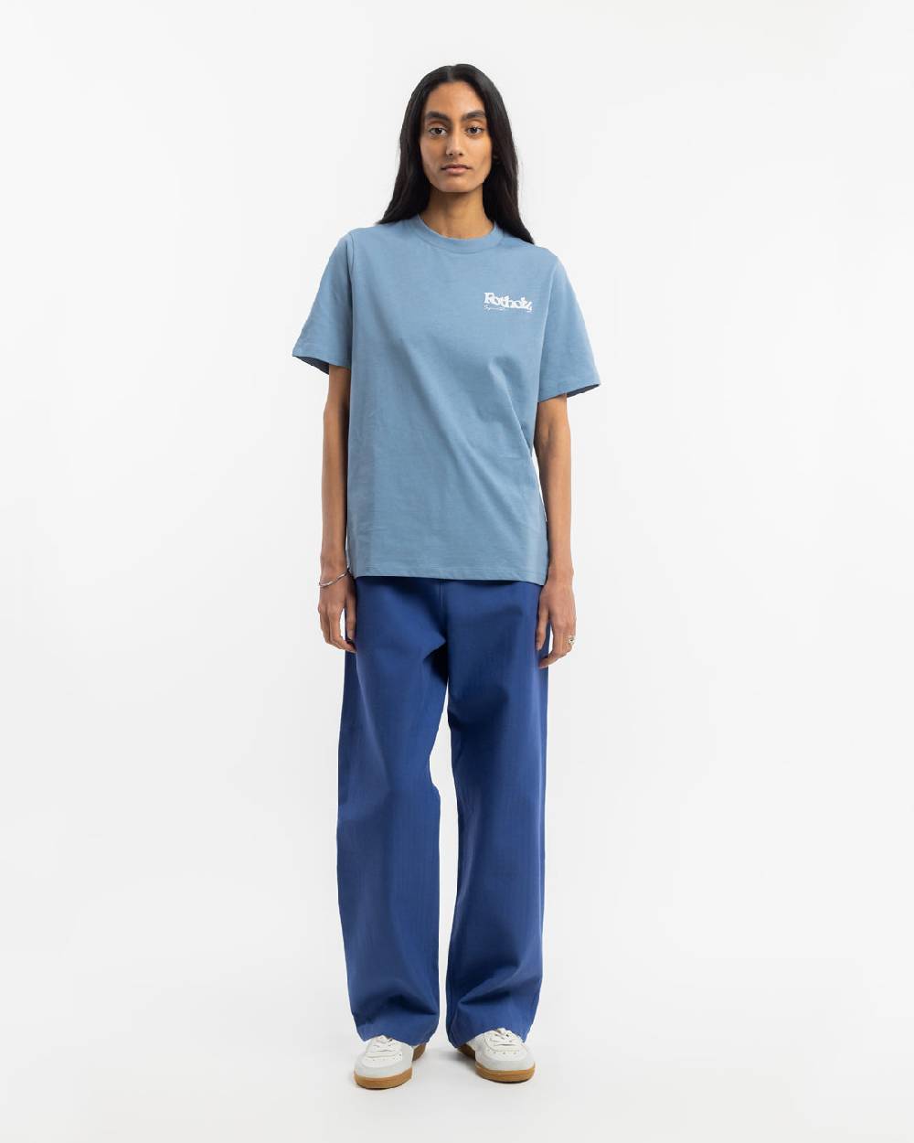 Rotholz Retro Logo T-Shirt Bio Baumwolle - Hellblau 2025