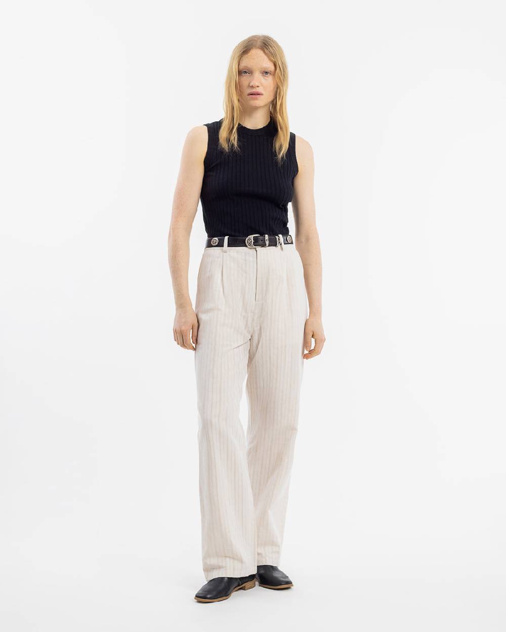 Rotholz High Waist Hose Leinen Mix - Creme Online