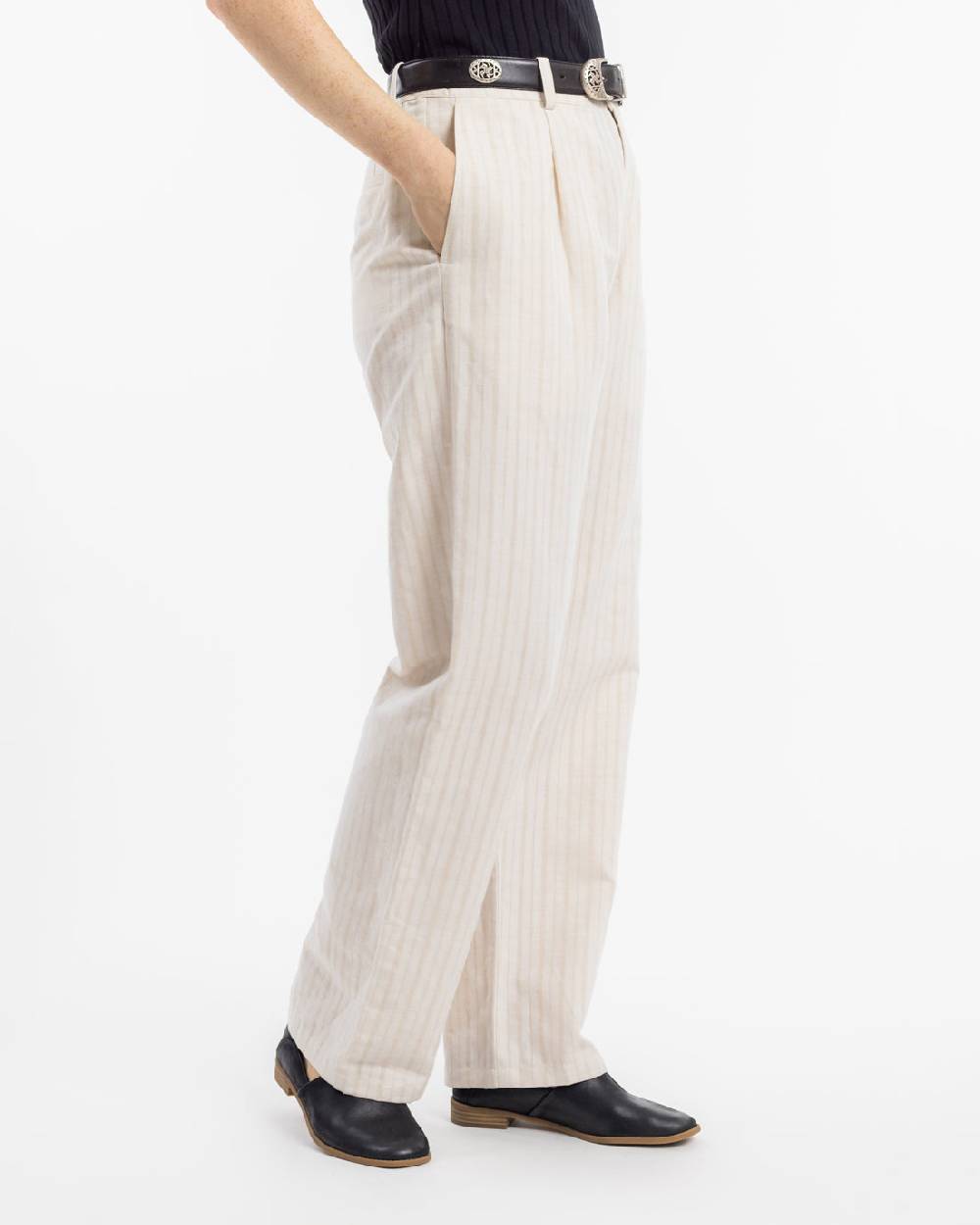 Rotholz High Waist Hose Leinen Mix - Creme Online