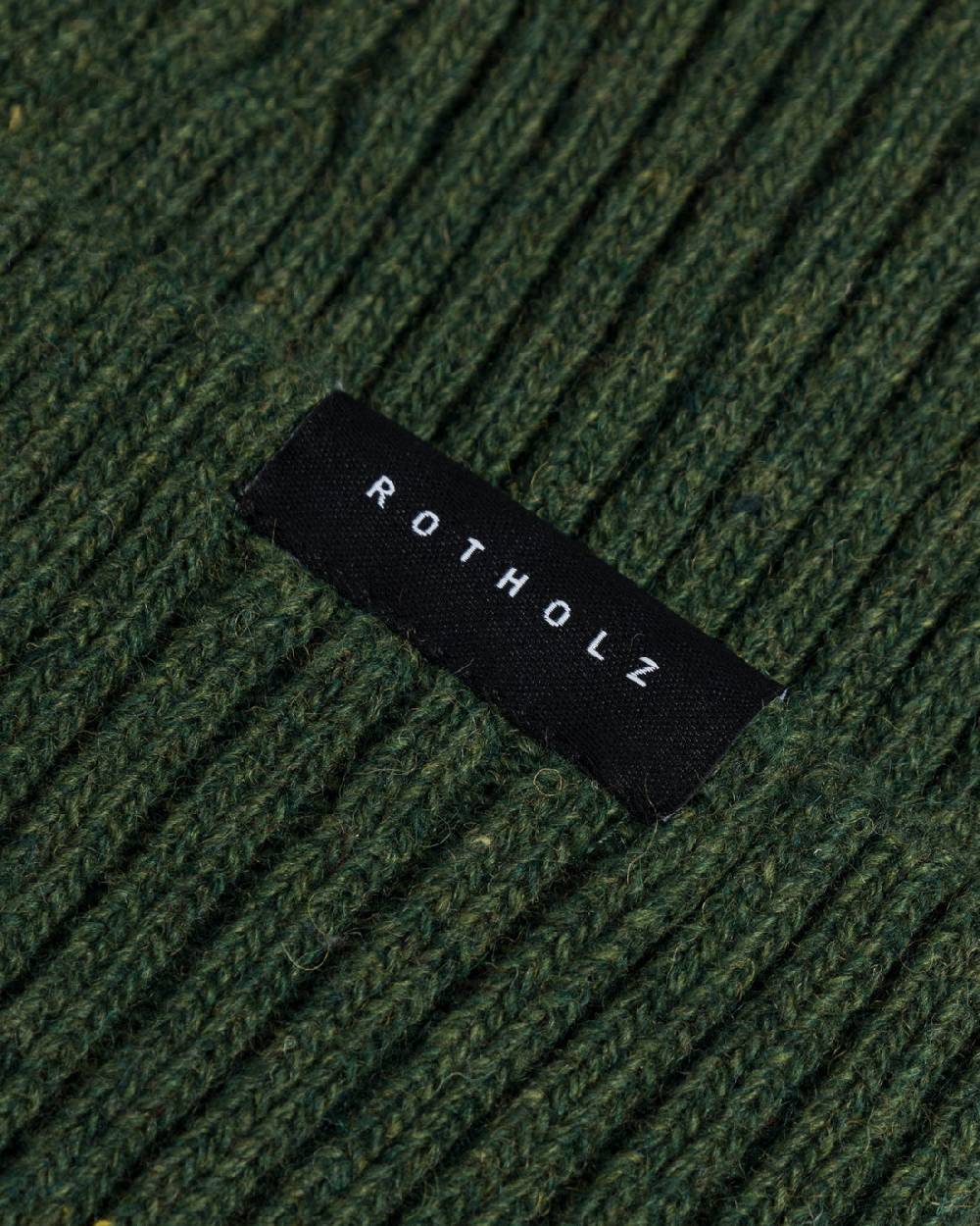 Rotholz Klassische Mütze Wollmix Ripp - Grün Hotsell