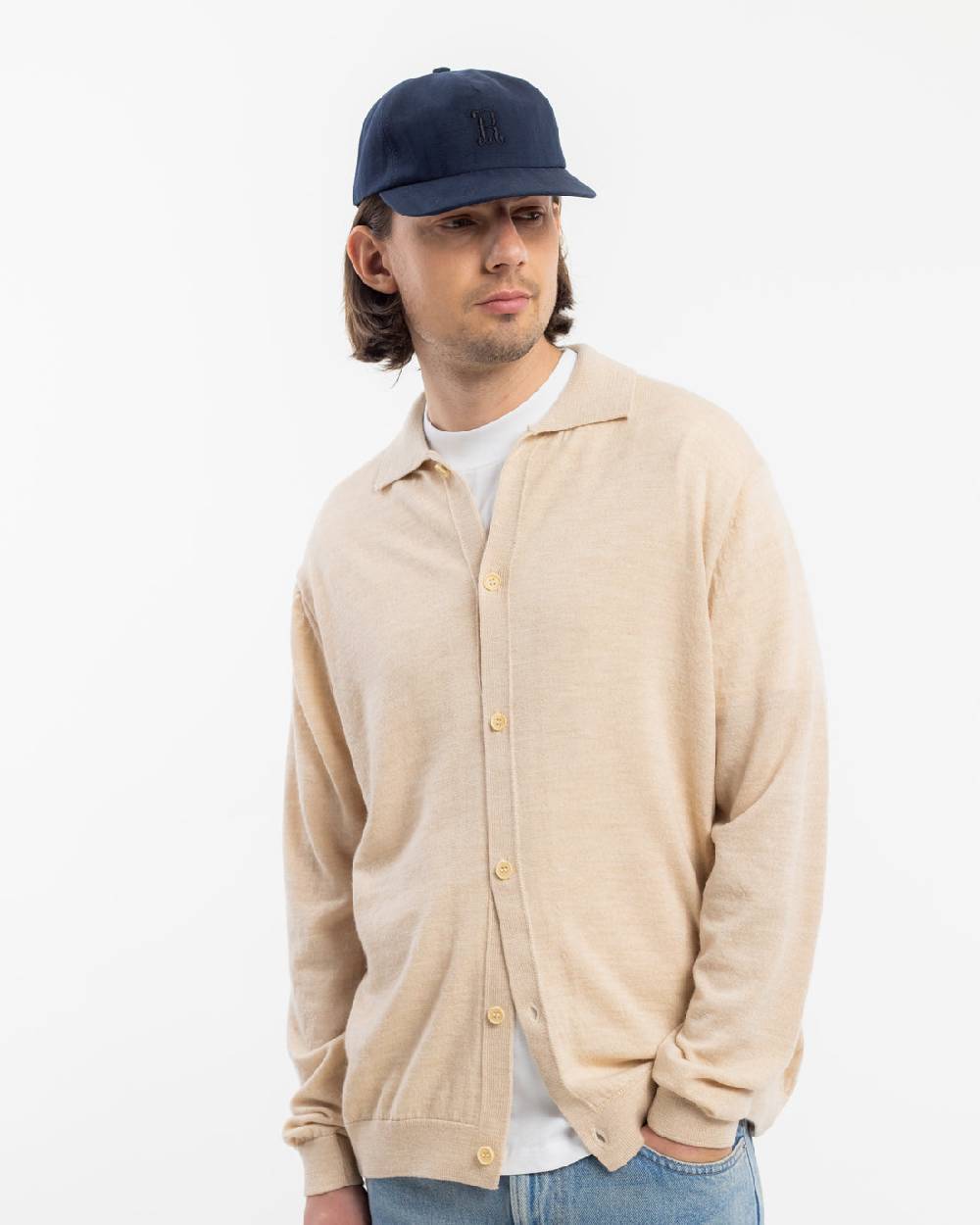 Rotholz Strick Shirt Merinowolle - Sand Kostenloser Versand