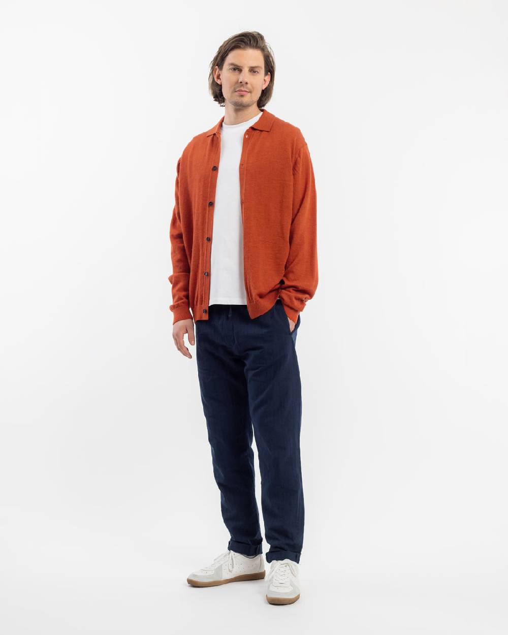 Rotholz Strick Shirt Merinowolle - Rot Preisnachlass