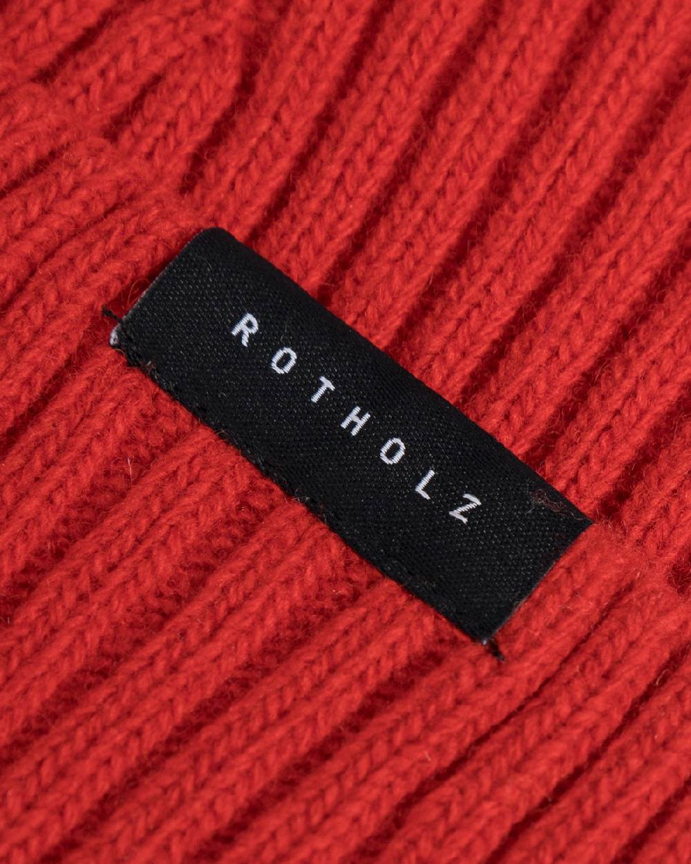 Rotholz Kurze Mütze Wollmix Ripp - Rot Muttertagsangebot