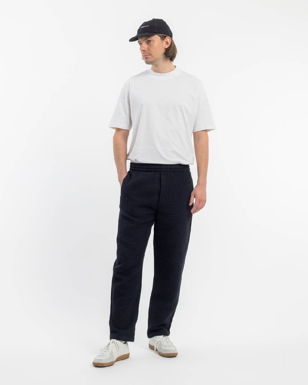 Rotholz Weite Hose Waffle Cotton - Schwarz Vatertagsangebot