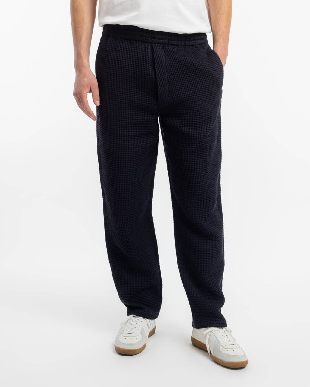 Rotholz Weite Hose Waffle Cotton - Schwarz Vatertagsangebot