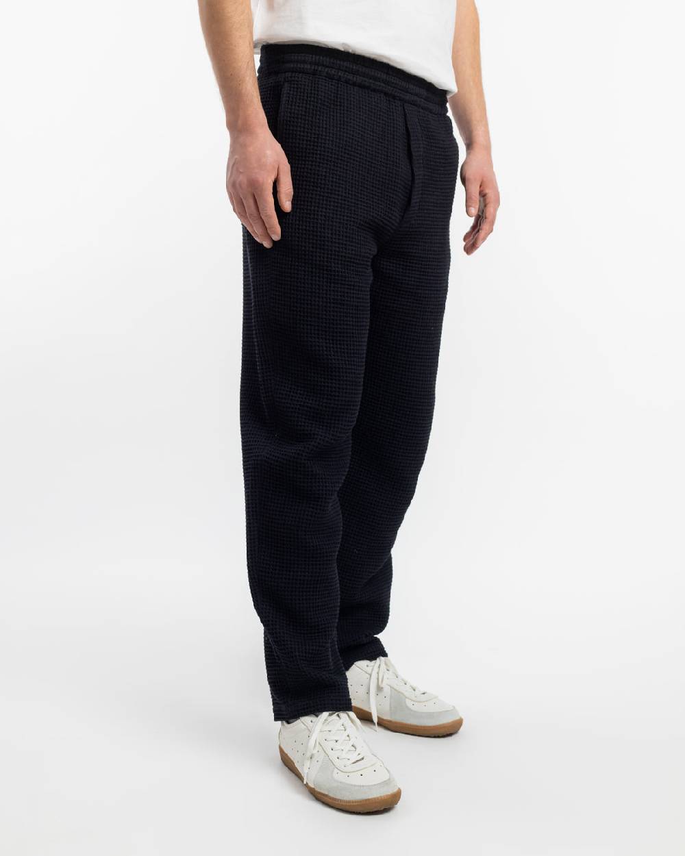 Rotholz Weite Hose Waffle Cotton - Schwarz Vatertagsangebot