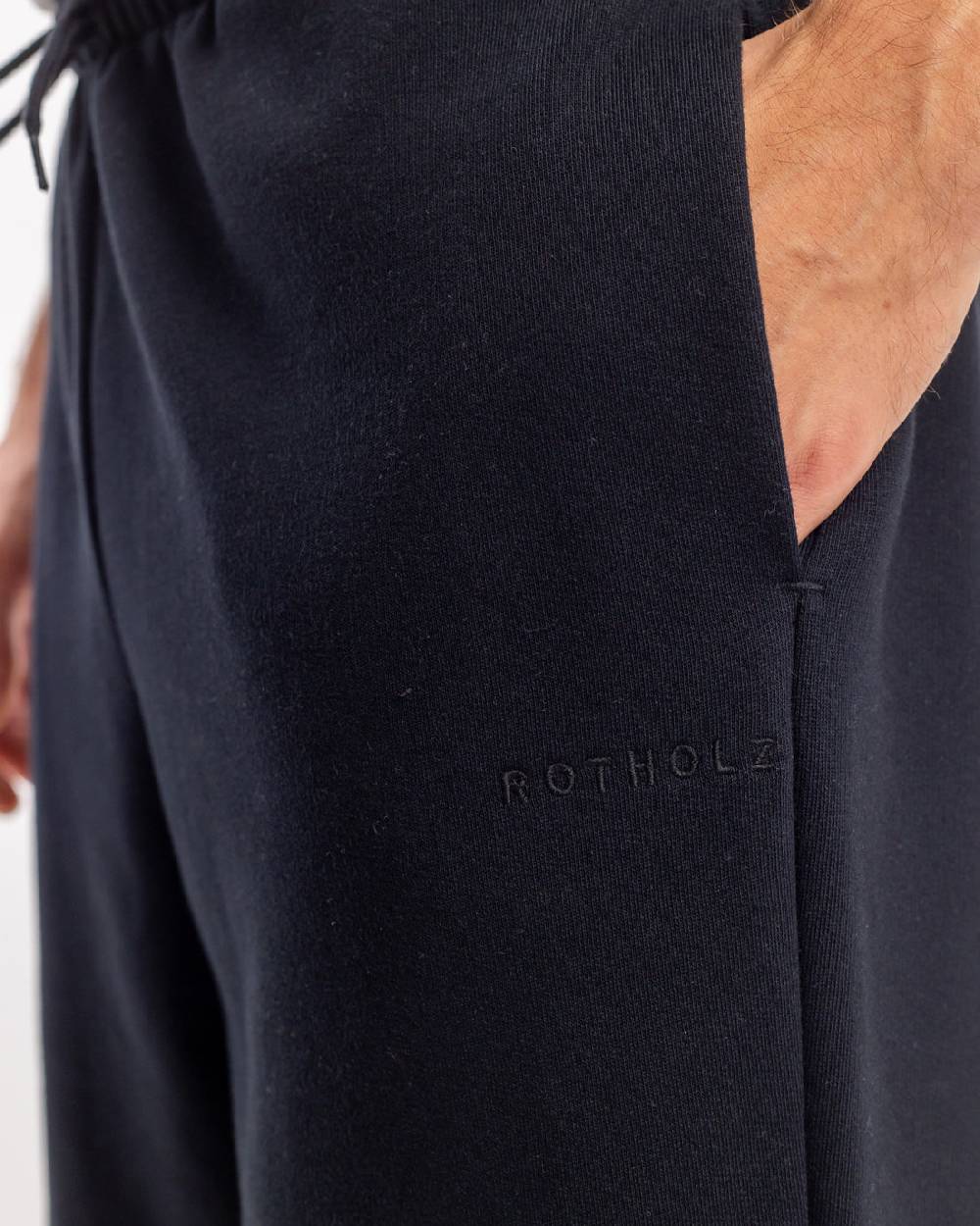 Rotholz Logo Sweatpants Bio Baumwolle - Schwarz Lagerräumung
