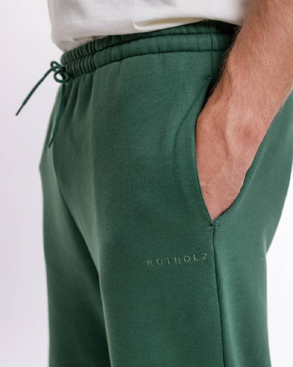 Rotholz Logo Sweatpants aus Bio-Baumwolle Grün Heißer Verkauf