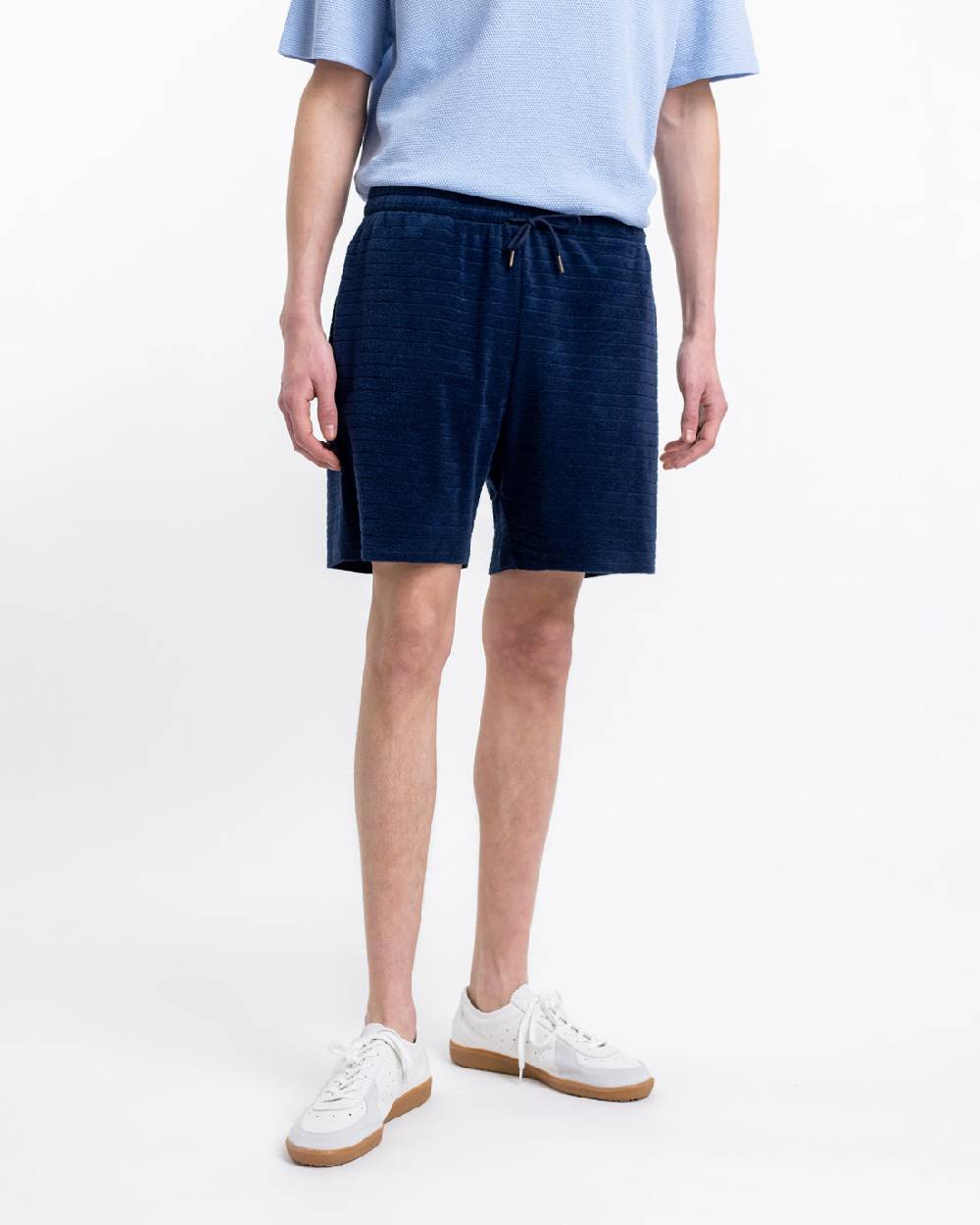 Rotholz Frottee Shorts aus Bio-Baumwolle Blau Top Angebot