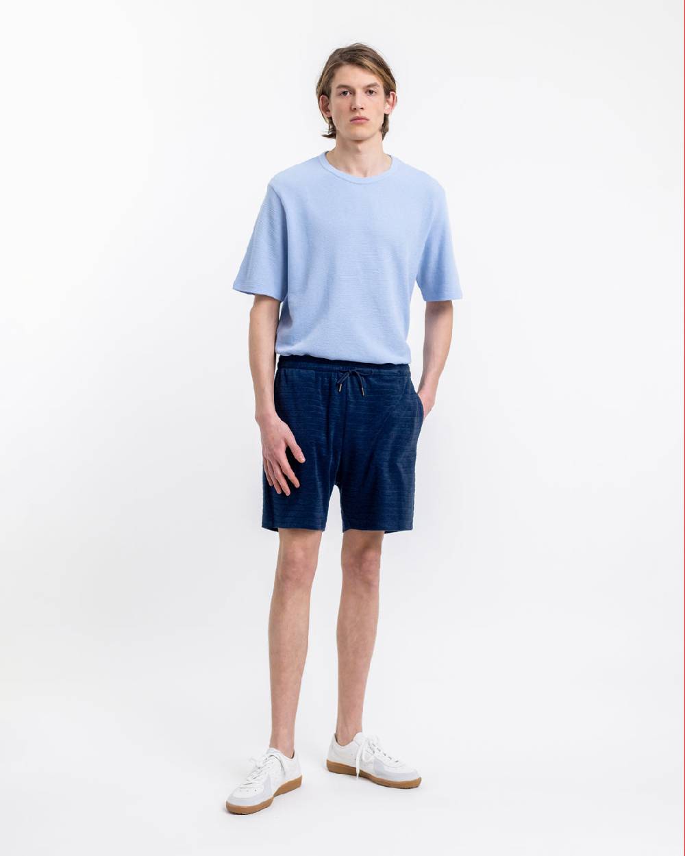 Rotholz Frottee Shorts aus Bio-Baumwolle Blau Top Angebot