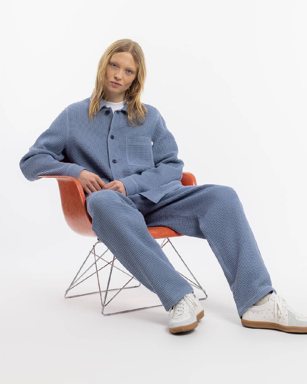 Rotholz Workwear Jacke Waffle Cotton - Hellblau Bis zu 60% Rabatt
