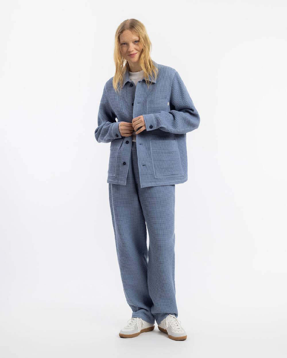 Rotholz Workwear Jacke Waffle Cotton - Hellblau Bis zu 60% Rabatt