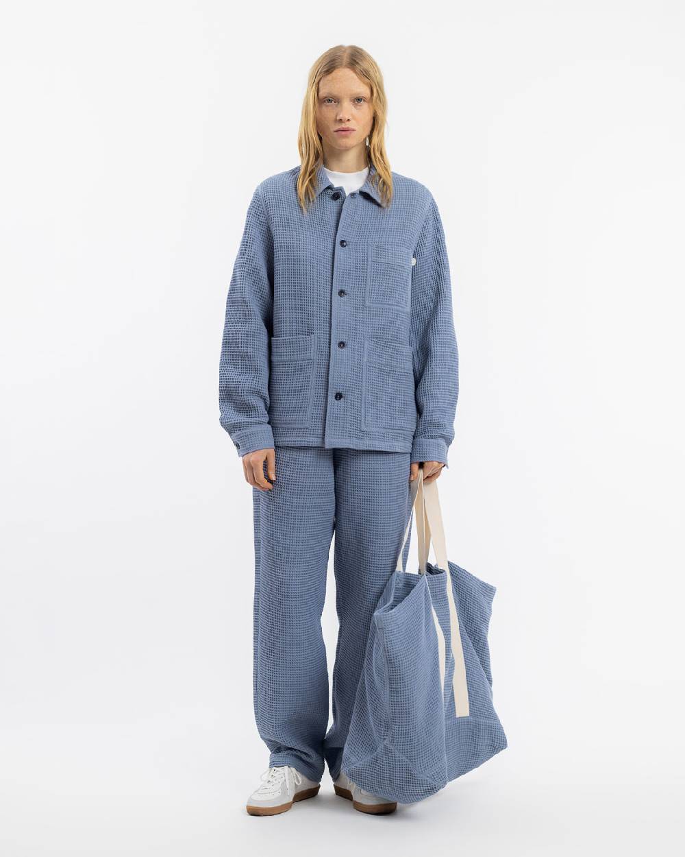 Rotholz Workwear Jacke Waffle Cotton - Hellblau Bis zu 60% Rabatt