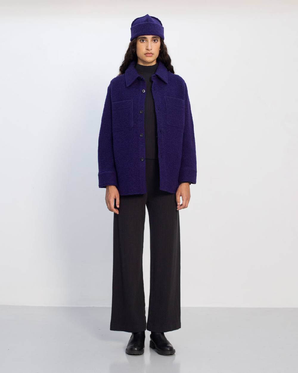 Rotholz Dickes Overshirt Bio Wollmischung - Lila Nur für heute