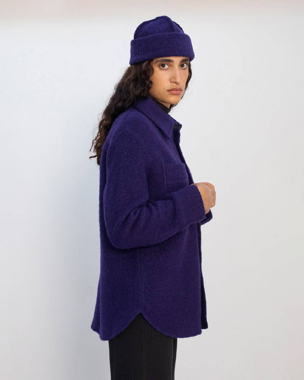 Rotholz Dickes Overshirt Bio Wollmischung - Lila Nur für heute