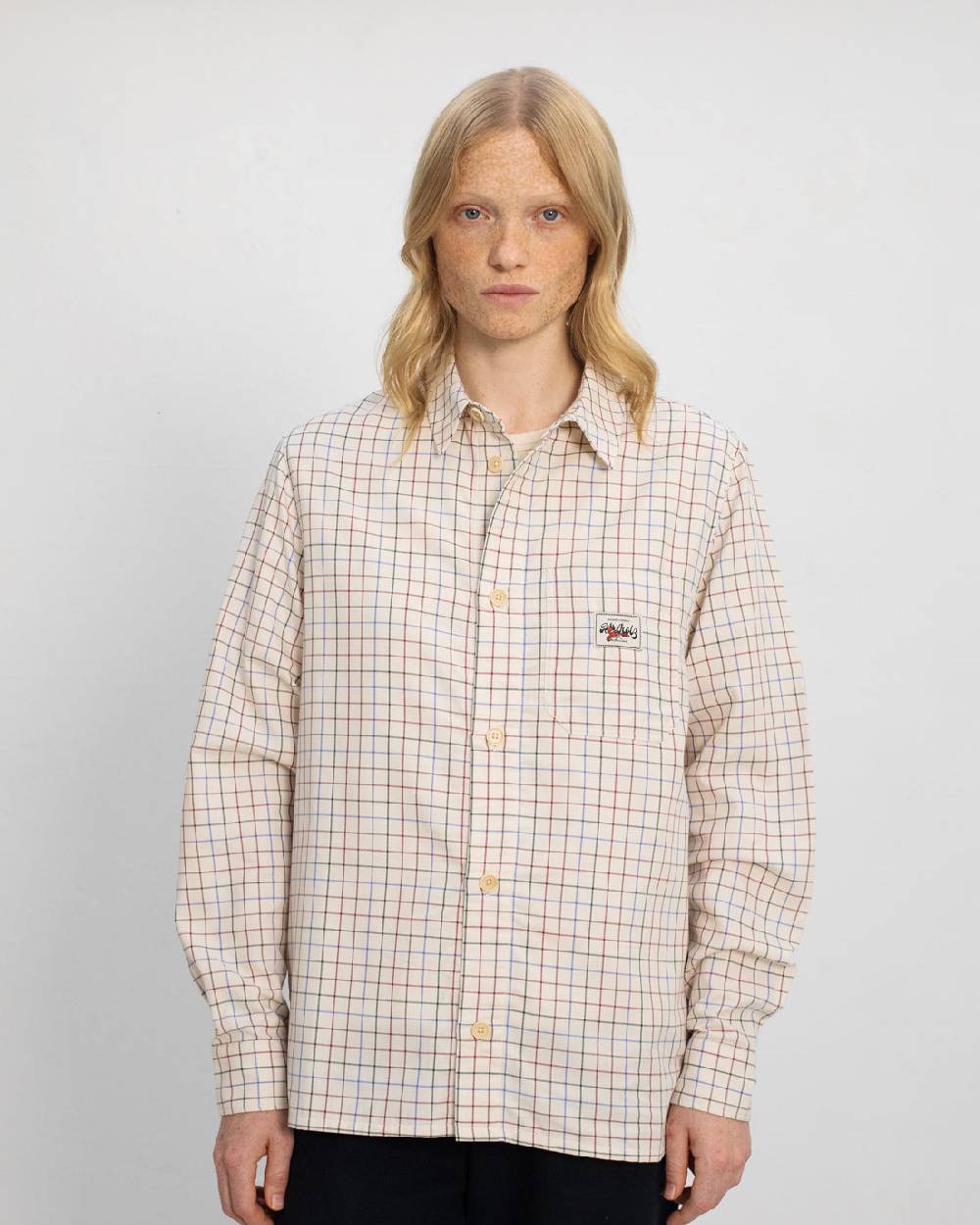 Rotholz Kariertes Hemd Bio Baumwolle - Off-White Sonderangebot der Fabrik