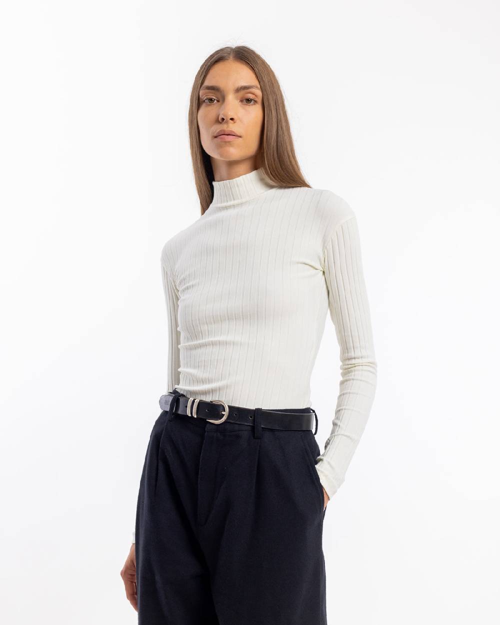 Rotholz Geripptes Longsleeve Bio Baumwolle - Off-White Kostenloser Versand international