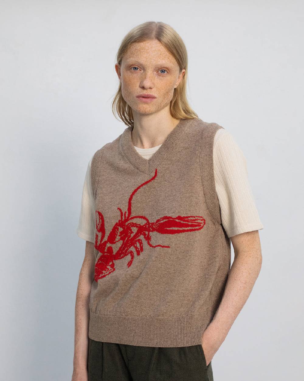 Rotholz Lobster Weste Recycelte Wolle - Braun Black Friday Preise