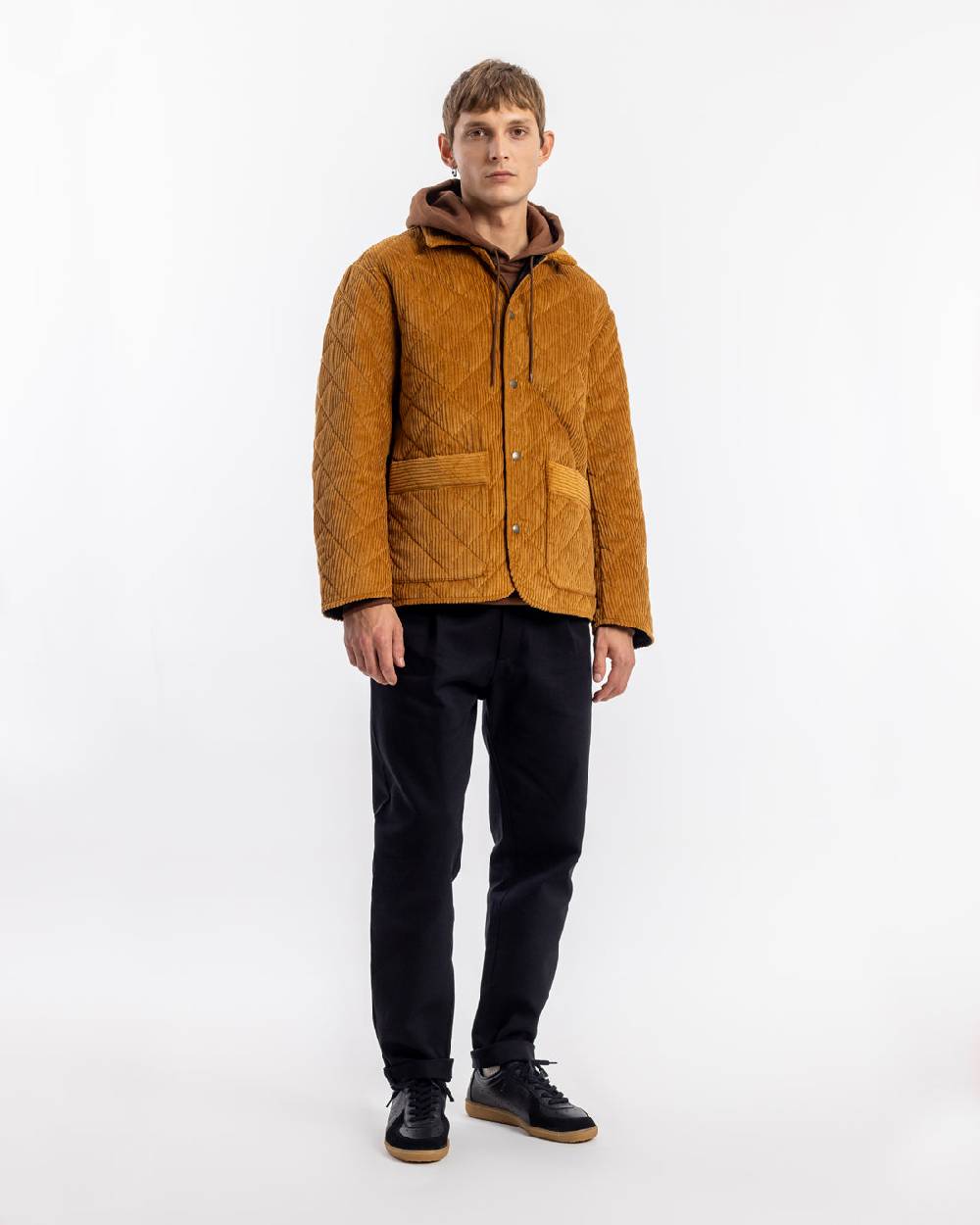 Rotholz Gesteppte Cord Jacke - Toffee Online