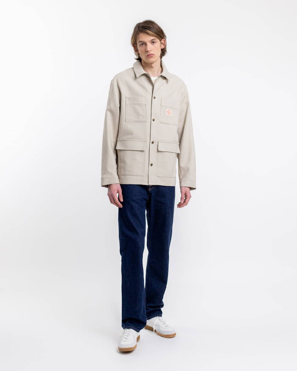 Rotholz Leichte Jacke aus Bio Canvas Beige Kariert Angebote