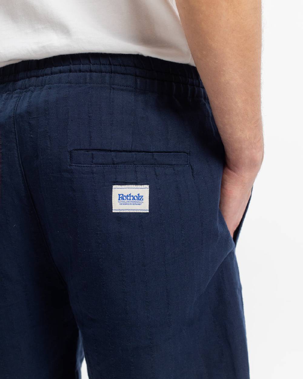 Rotholz Kurze Hose Leinen Mix - Dunkelblau Online Shopping