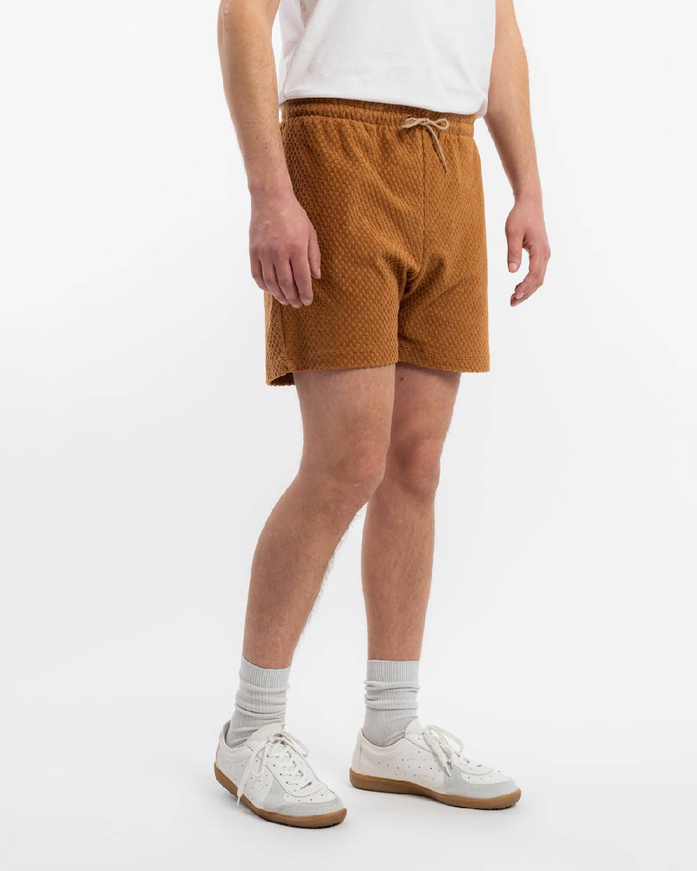 Rotholz Kurze Frottee Hose Bio Baumwolle - Karamell Preisnachlass
