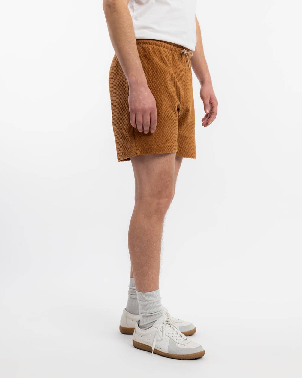 Rotholz Kurze Frottee Hose Bio Baumwolle - Karamell Preisnachlass
