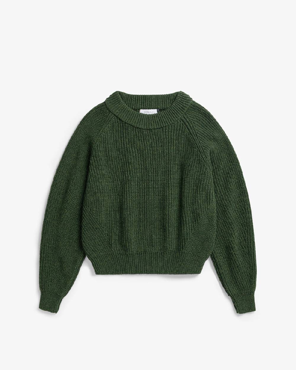 Rotholz Grober Strickpullover Recycelte Wolle - Grün Weihnachtsangebot