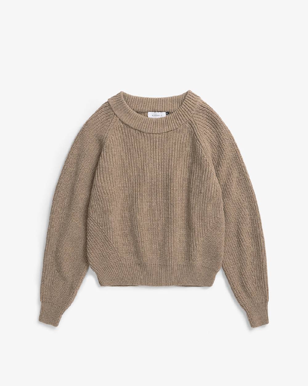 Rotholz Grober Strickpullover Recycelte Wolle - Beige Valentinstagsangebot