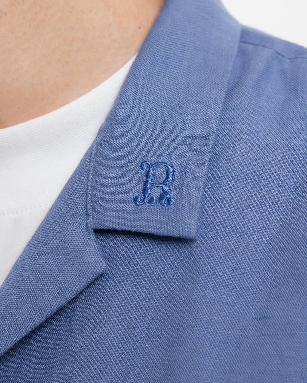 Rotholz Bowling Shirt Leinen Mix - Hellblau Top Angebot
