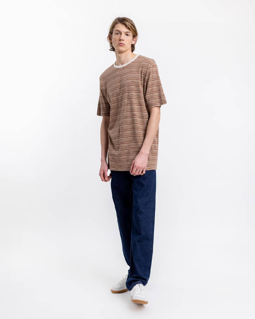 Rotholz Gestreiftes T-Shirt Braun Zeitlich begrenztes Angebot